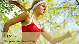  Presentation with physical fitness - Beautiful theme featuring physical fitness - portrait of a young woman backdrop and a yellow colored foreground