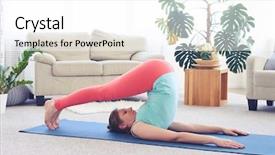  Presentation with physical fitness - Colorful PPT layouts enhanced with physical fitness - wide shot of good-looking lady backdrop and a white colored foreground