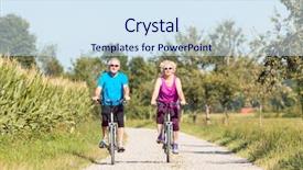  Presentation with healthy workplace full length side view - PPT theme having physical fitness old age - full length front view background and a sky blue colored foreground