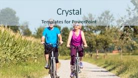  Presentation with healthy workplace full length side view - Colorful presentation theme enhanced with physical fitness old age - full length front view backdrop and a sky blue colored foreground