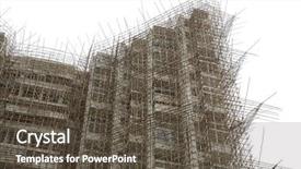  Presentation with bamboo construction - Amazing slides having physical hazard - bamboo scaffolding in construction site backdrop and a tawny brown colored foreground