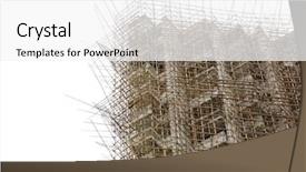  Presentation with bamboo construction - Amazing slide deck having physical hazard - bamboo scaffolding in construction site backdrop and a  colored foreground