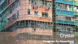  Presentation with physical hazard - Presentation consisting of physical hazard - bamboo scaffolding of repair old background and a coral colored foreground