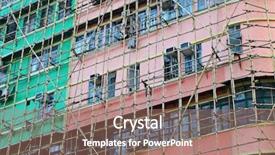  Presentation with physical hazard - Amazing PPT theme having physical hazard - bamboo scaffolding of repairing old backdrop and a  colored foreground