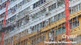  Presentation with physical hazard - Beautiful theme featuring physical hazard - bamboo scaffolding of repairing old backdrop and a coral colored foreground
