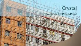  Presentation with physical hazard - Amazing presentation theme having physical hazard - bamboo scaffolding of repairing old backdrop and a  colored foreground