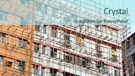  Presentation with physical hazard - Audience pleasing presentation consisting of physical hazard - bamboo scaffolding of repairing old backdrop and a  colored foreground