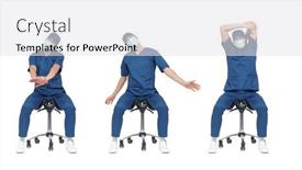  Presentation with relaxation - Presentation theme featuring physical-relaxation-professional-medical-male background and a white colored foreground