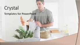  Presentation with chiropractor - Colorful slide deck enhanced with patients massage - chiropractor is working backdrop and a light gray colored foreground