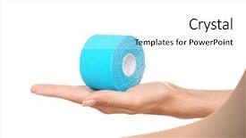  Presentation with exercise medicine - Presentation theme having alternative medicine exercise - female hand holding special physio background and a white colored foreground