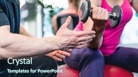  Presentation with trainer - Slides with physical therapy free - senior woman working background and a wine colored foreground