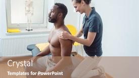  Presentation with sport injury - Slide set enhanced with physical-therapist-massaging-a-young background and a coral colored foreground