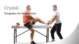  Presentation with physical therapy kids - Presentation featuring physical-therapist-treating-foot background and a white colored foreground