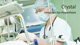  Presentation with cardiac - PPT layouts enhanced with physical therapy ampulation - anaesthesiologist surgeon in uniform background and a  colored foreground