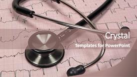  Presentation with cardiac - Audience pleasing presentation theme consisting of physical therapy devices - cardiac charting with stethoscope backdrop and a coral colored foreground