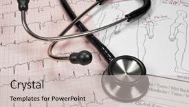  Presentation with cardiac - PPT theme featuring physical therapy devices - cardiac charting with stethoscope background and a soft green colored foreground