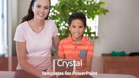  Presentation with physical therapy - Amazing slides having physical therapy devices - portrait of smiling female therapist backdrop and a red colored foreground