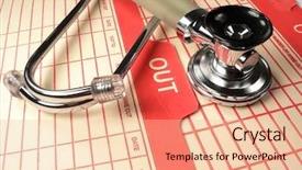  Presentation with physical therapy - PPT theme featuring physical therapy devices - stethoscope background and a lemonade colored foreground