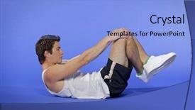  Presentation with europeskt man - Presentation theme consisting of physical therapy exercise - man excercising background and a  colored foreground