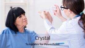  Presentation with new born doctor - Colorful theme enhanced with physical therapy function - doctor checking flexibility with goniometer backdrop and a  colored foreground