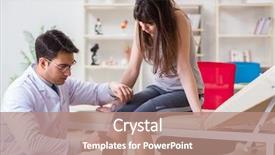  Presentation with temporomandibular joint - Beautiful slide deck featuring physical therapy function - doctor checking patients joint flexibility backdrop and a coral colored foreground