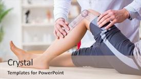  Presentation with joint - Cool new PPT theme with physical therapy function - doctor checking patients joint flexibility backdrop and a lemonade colored foreground