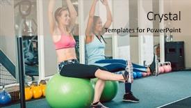  Presentation with work life balance women - Presentation design enhanced with physical therapy function - full length of two fit background and a mint green colored foreground