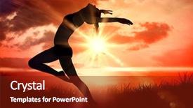  Presentation with sporty - Colorful slides enhanced with physical training - side view of a sporty backdrop and a tawny brown colored foreground