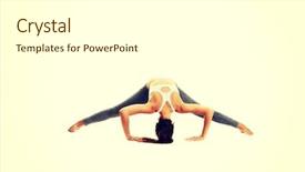  Presentation with exercise - Presentation theme consisting of physical training - young woman doing exercise background and a  colored foreground