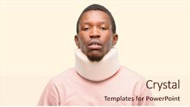  Presentation with black man - PPT layouts consisting of physical work stress - injured african black man wearing background and a lemonade colored foreground