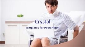  Presentation with wheelchair - Cool new PPT layouts with physical work stress - young handsome man in wheelchair backdrop and a sky blue colored foreground