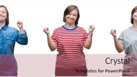  Presentation with woman praying over bible - Amazing PPT layouts having physically disable - collage of down sydrome woman backdrop and a  colored foreground