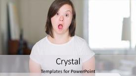  Presentation with down syndrome special education - Audience pleasing slide set consisting of physically disable - down syndrome woman at home backdrop and a light gray colored foreground