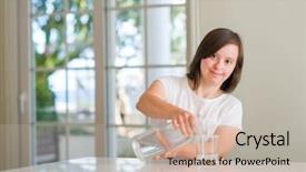  Presentation with down syndrome - Cool new slides with physically disable - down syndrome woman at home backdrop and a mint green colored foreground