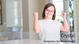  Presentation with down syndrome special education - PPT theme consisting of physically disable - down syndrome woman at home background and a  colored foreground