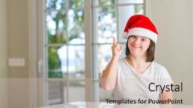  Presentation with down syndrome special education - Cool new presentation theme with physically disable - down syndrome woman at home backdrop and a soft green colored foreground