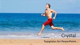  Presentation with hawaii - Cool new presentation design with physically fit man running on beach in hawaii backdrop and a lemonade colored foreground