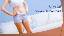  Presentation with sportswear - Slides enhanced with physically-fit-woman-in-sportswear background and a sky blue colored foreground