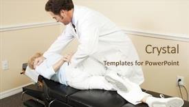  Presentation with chiropractor - PPT layouts consisting of physician alignment - chiropractor adjusting a patient background and a lemonade colored foreground