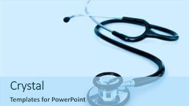  Presentation with blue - Presentation consisting of physicians stethoscope on clinical blue background and a light blue colored foreground