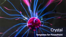  Presentation with electricity - Amazing presentation theme having physics electricity - plasma ball with magenta-blue flames backdrop and a navy blue colored foreground