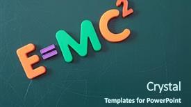  Presentation with theory - Colorful theme enhanced with famous theory of relativity shown on a chalkboard symbolizes education backdrop and a ocean colored foreground