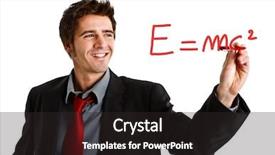  Presentation with theory - PPT theme enhanced with engineering mass - friendly scientist showing the relativity background and a dark gray colored foreground