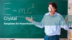  Presentation with physic - Colorful presentation design enhanced with physical education related - young male physic standing backdrop and a  colored foreground