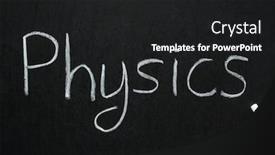  Presentation with physics - Presentation theme having physics-written-with-white-chalk background and a dark gray colored foreground