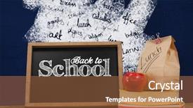  Presentation with back school - Amazing presentation design having blackboard graphics of school subject backdrop and a tawny brown colored foreground
