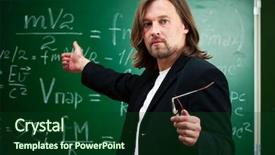  Presentation with physics - PPT layouts with green blackboard education - physics professor background and a forest green colored foreground