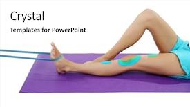  Presentation with exercise medicine - PPT theme having physio tape doing exercise background and a white colored foreground