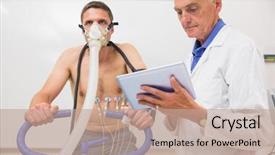  Presentation with tablet - Slides enhanced with physiology - doctor showing tablet pc background and a coral colored foreground