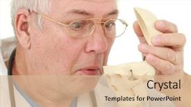  Presentation with empty - Colorful theme enhanced with physiology - doctor surprised to see backdrop and a lemonade colored foreground